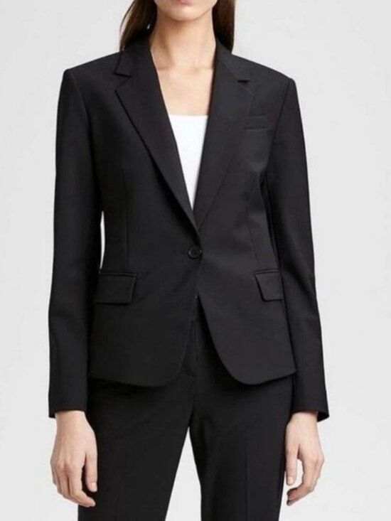 Theory Jackets & Blazers - Theory Gabe B2 Urban Blazer Jacket Wool Blend One Button Black Size 00 EUC